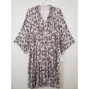 New Suzi Chin Maggy Boutique Dress Size 20W Pleated Midi Cottagecore Grandmacore